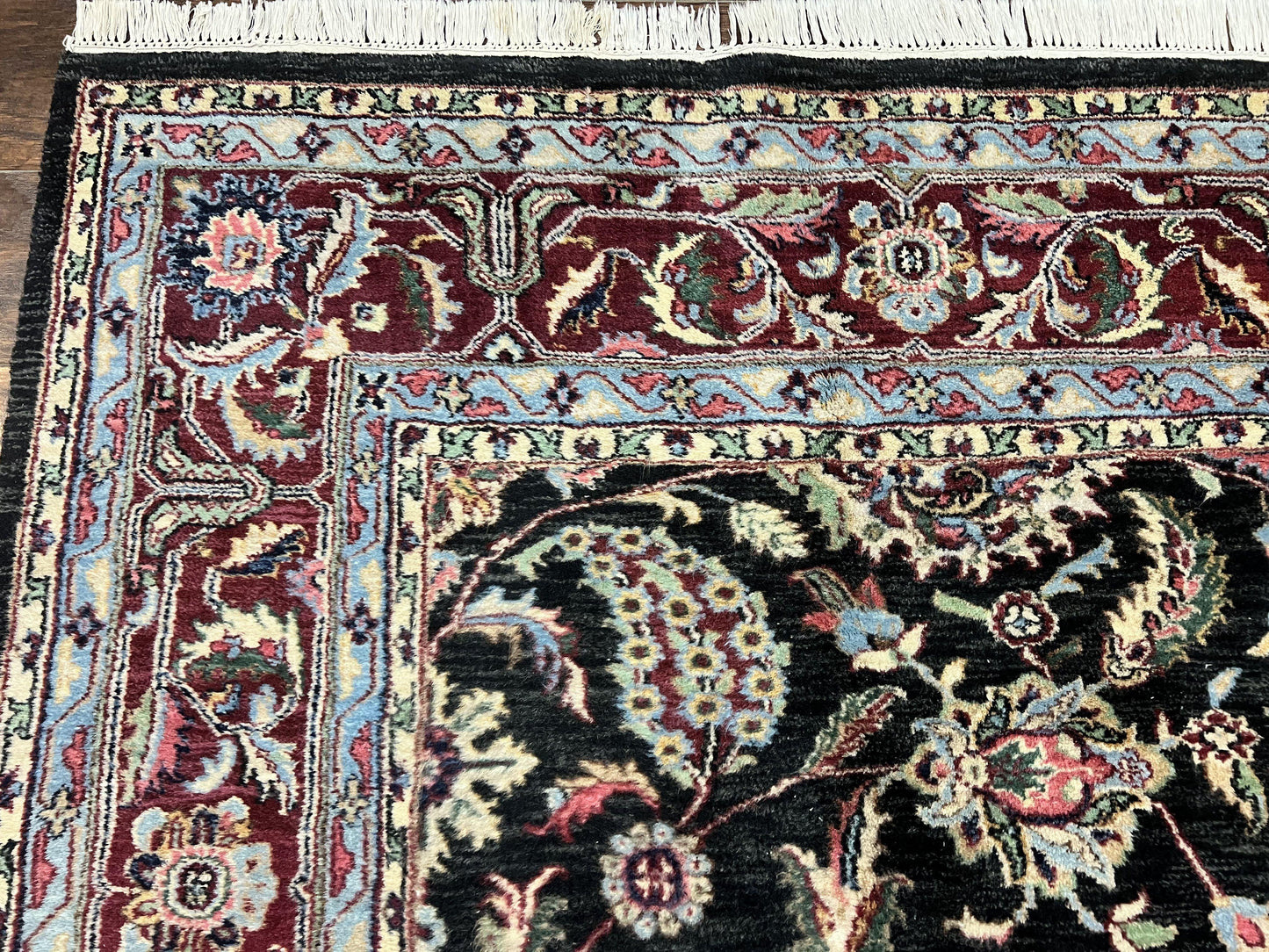 Indo Persian Rug 8x10, Nourison Carpet, Floral, Hand Knotted Vintage Wool Rug
