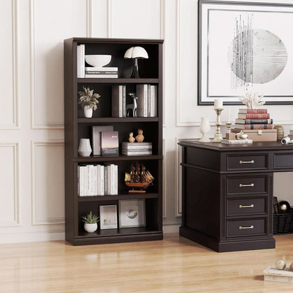 Bevfint 70 Inch Dark Cherry 5 Tier Floor Standing Bookcase