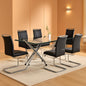 Set Of 6 Armless Dining Chairs With Metal Legs Black