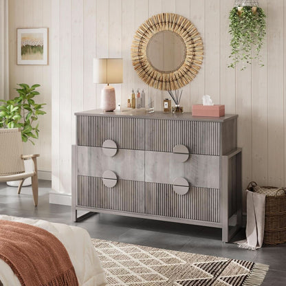 Slate Gray Dresser Semicylinder Drawer Fronts FiftyInches