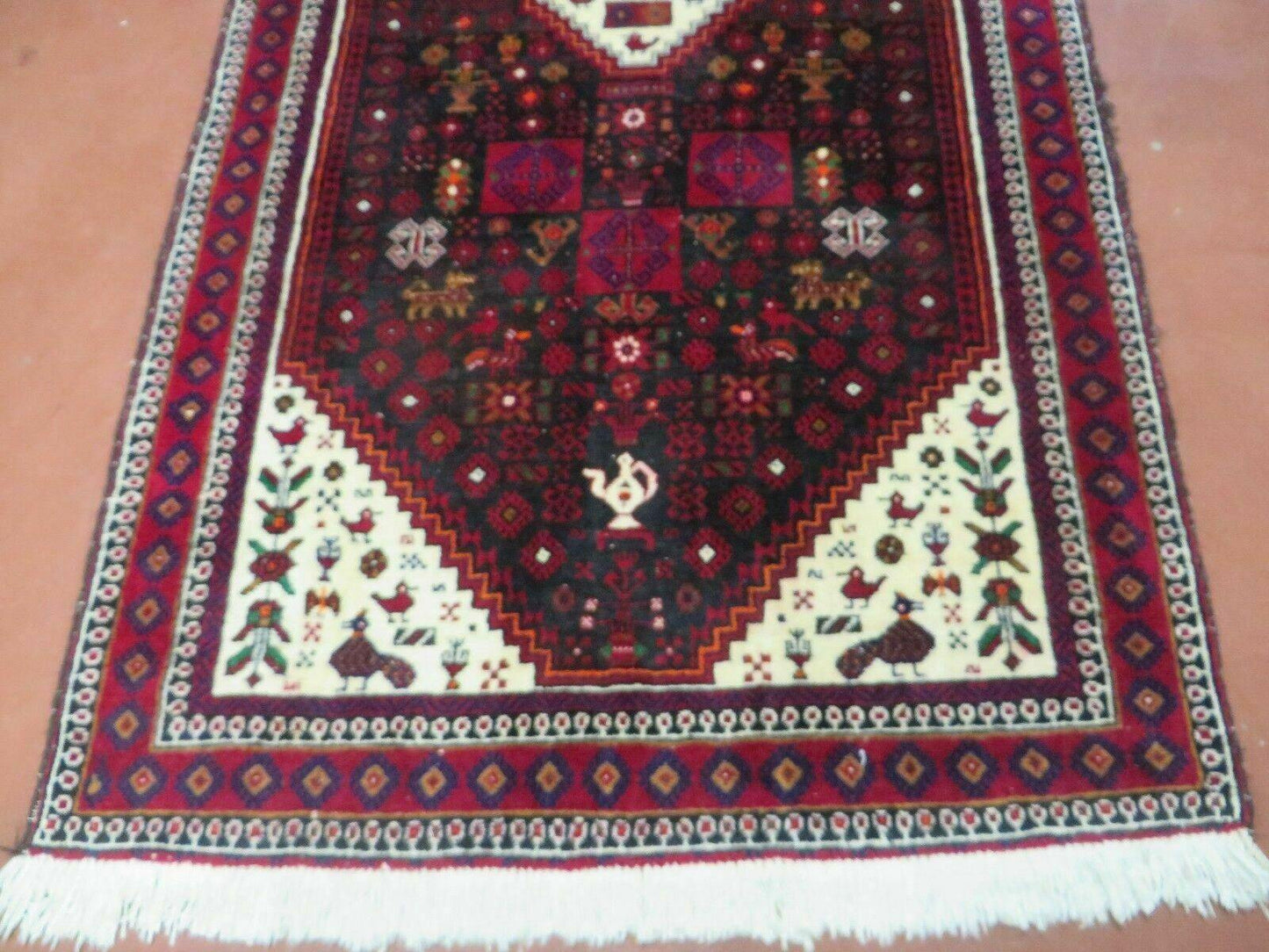 4' X 7' Vintage Handmade Indian Jaipur Rug Bird Carpet