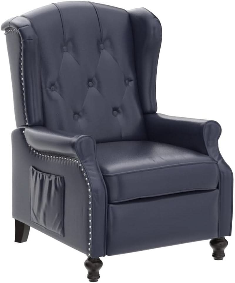 Wingback Recliner Chair Massage And Heat Tufted PU Leather