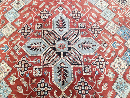 8 x11 Top Quality Veg Dye Turkish Carpet Decorative Handmade Geometric Area Rug