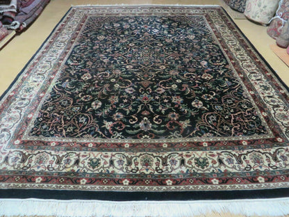 Indo Persian Rug 8x10, Wool Handmade Floral Carpet