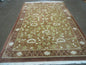 6' X 9' Vintage Handmade India Floral Wool Rug Nice Toffee Caramel Nice # 811