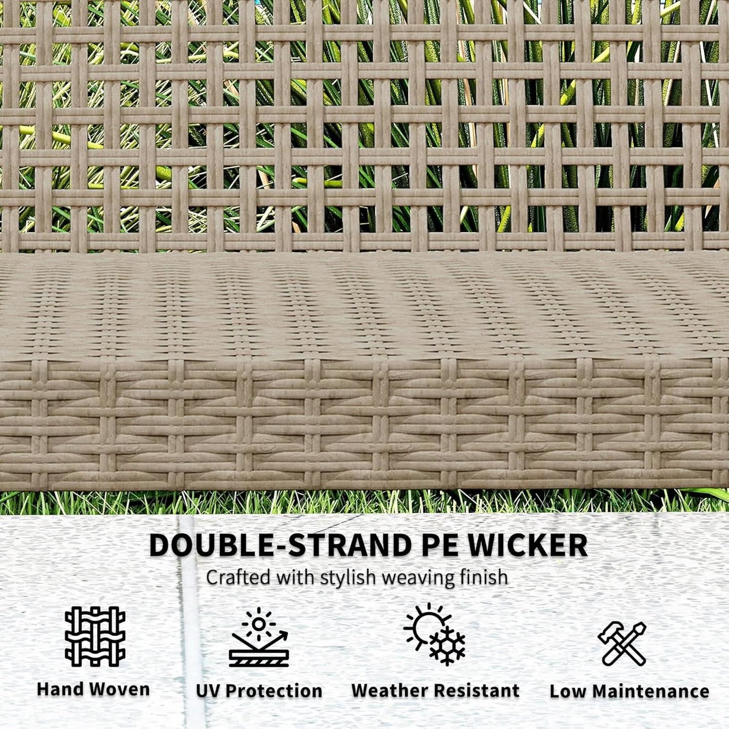 Spacious Wicker Outdoor Couch for Three Comfortable Seats