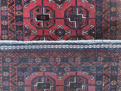 3 X 5 Vintage Handmade Tribal Wool Rug Balouchi Rug Afghan Rug Red Beige Nice