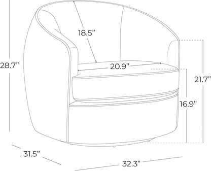 Swivel Barrel Chair Cream Upholstered Fully Assembled