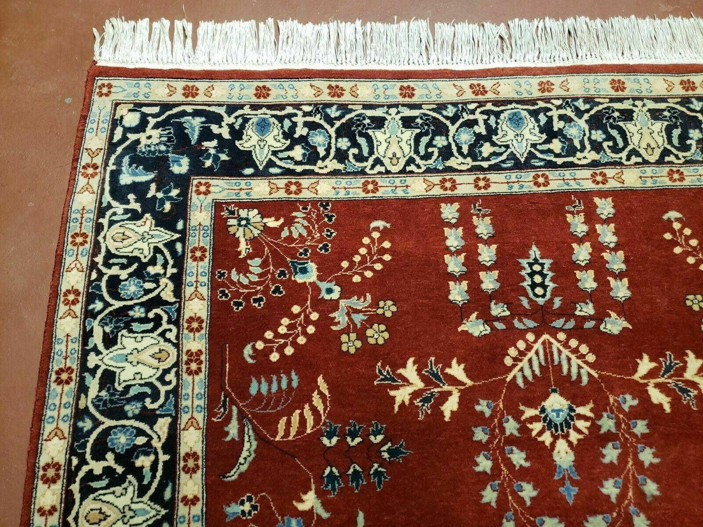 4' X 6' Vintage Handmade Pakistani Rug Highly Detailed Red