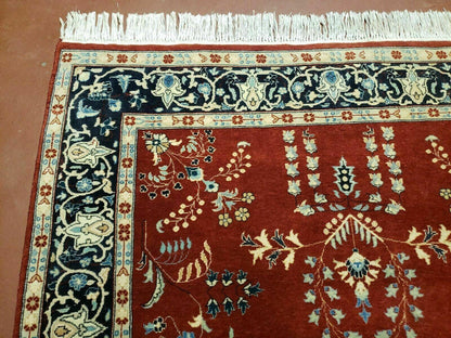 4' X 6' Vintage Handmade Pakistani Rug Highly Detailed Red