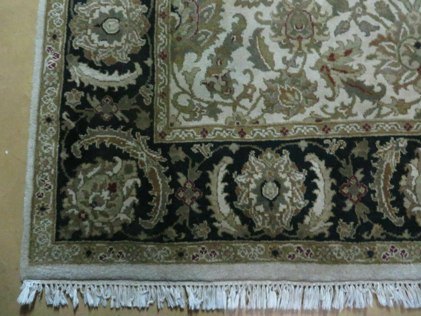 6' X 9' Vintage Handmade India Top Quality Jaipur Floral Oriental Tea Wash Nice