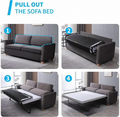 Queen Size Sleeper Sofa Bed DarkSlateGrey StainResistant