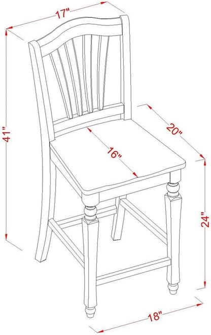 Chelsea Counter Height Barstools Slat Back Mahogany 2 Pack