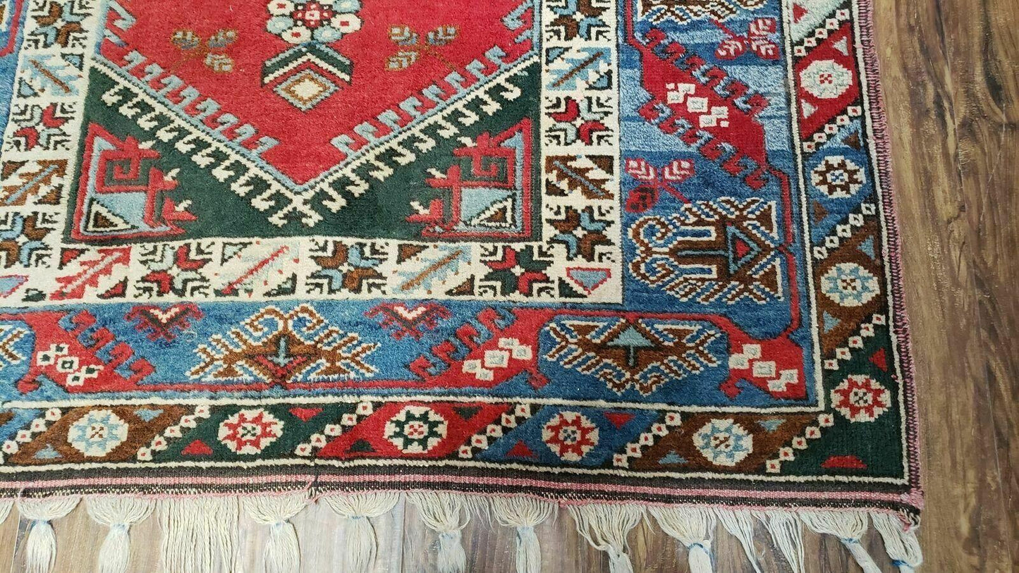 4' X 6' Handmade Turkish Super Kazak Shirvan Wool Rug Colorful