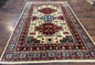 Turkish Kazak Rug 6x9, Geometric Medallions