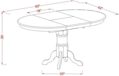 Oval Solid Wood Dining Table With Butterfly Leaf Espresso