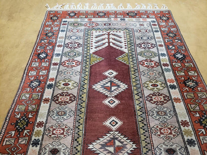 5x8 Turkish Rug - Turkish Oriental Carpet - Tribal Rug - Talesh Rug - Hand Knotted Wool Area Rug 4' 4" x 7' 6" Bedroom Rug Vintage