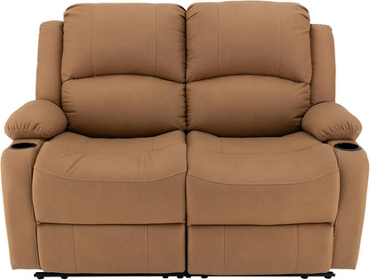 58 Inch Wall Hugger RV Theater Recliner Sofa Sand Double