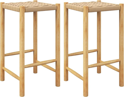 26 Inch Counter Height Wood Bar Stools Set of Two