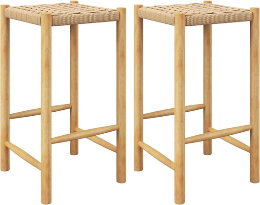 26 Inch Counter Height Wood Bar Stools Set of Two
