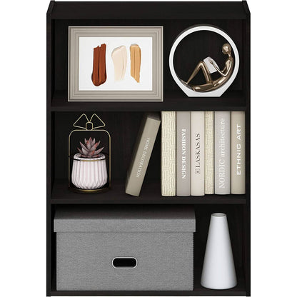 Pasir 3 Tier Open Shelf Bookcase In Espresso Finish
