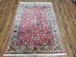 Semi Antique Persian Kashan Rug, Red & Beige, Hand-Knotted, Wool, 4'7" x 6' 6", Pair B