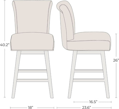 26 Inch Counter Height Swivel Bar Stools Set