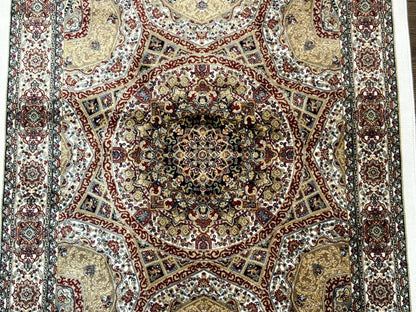 Turkish Silk Runner Rug 2.6 x 12, Hereke Mamluk Runner, Bamboo Silk, New