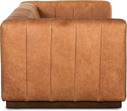 Canale 86 Inch Sofa Full Grain Italian Leather Cognac Tan