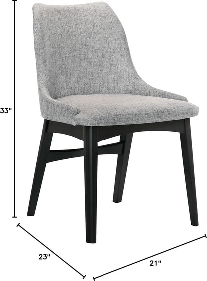 Gray Fabric Wood Dining Chairs Set Of 2 19-Inch Seat Height