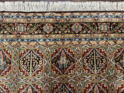 Sino Persian Rug 8x10, Panel Design, Brown, Multicolor, Wool, Cedar Trees