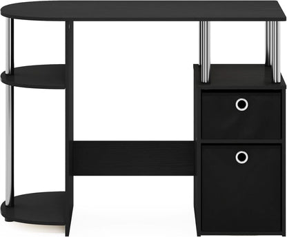 Jaya Computer Study Desk With Storage Americano Chrome