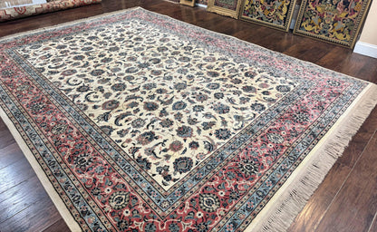 Karastan Rug 8.8 x 12, Ivory Rose Ka'shan #768, Wool Pile Karastan Carpet, Original 700 Series, Rare, Discontinued, Vintage
