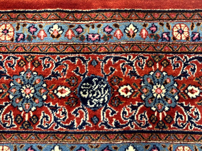 Wonderful Persian Qum Rug 10x13, Panel Design, Fine 260 KPSI, Signed, Red Multicolor