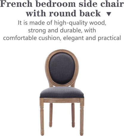 French Country Dining Chairs Set of 4 Oak Wood Round Back