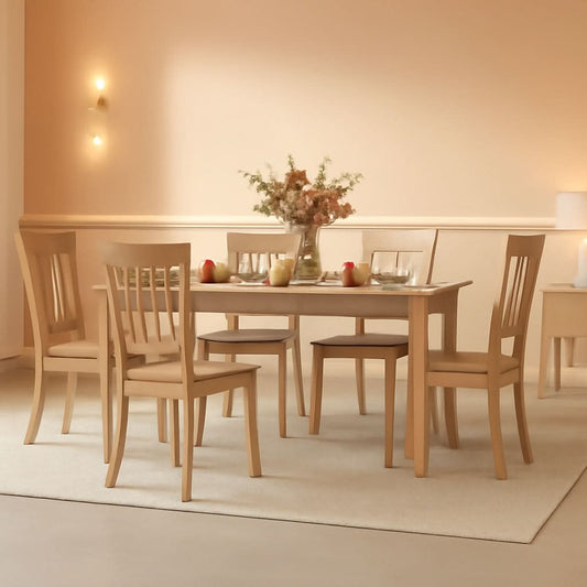 Windsor Spindle Back Dining Chairs Set Of 6 In Light Brown