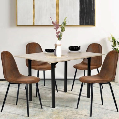 Mid Century Modern Upholstered Dining Chairs, Brown