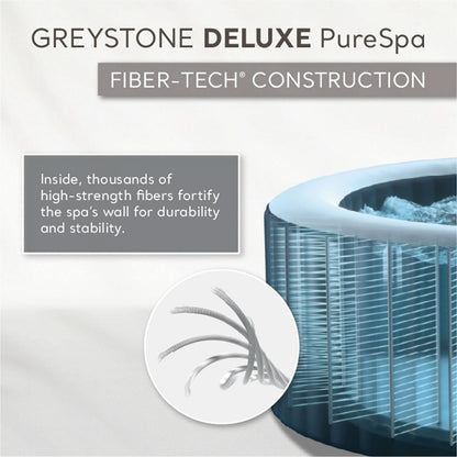 Purespa Plus Greystone 4-Person Inflatable Hot Tub with Jets