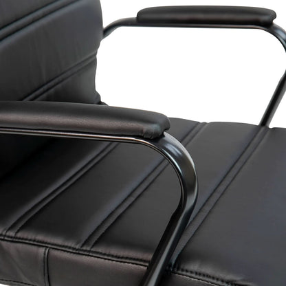 Black Office Chair With Adjustable Height And Padded Seat