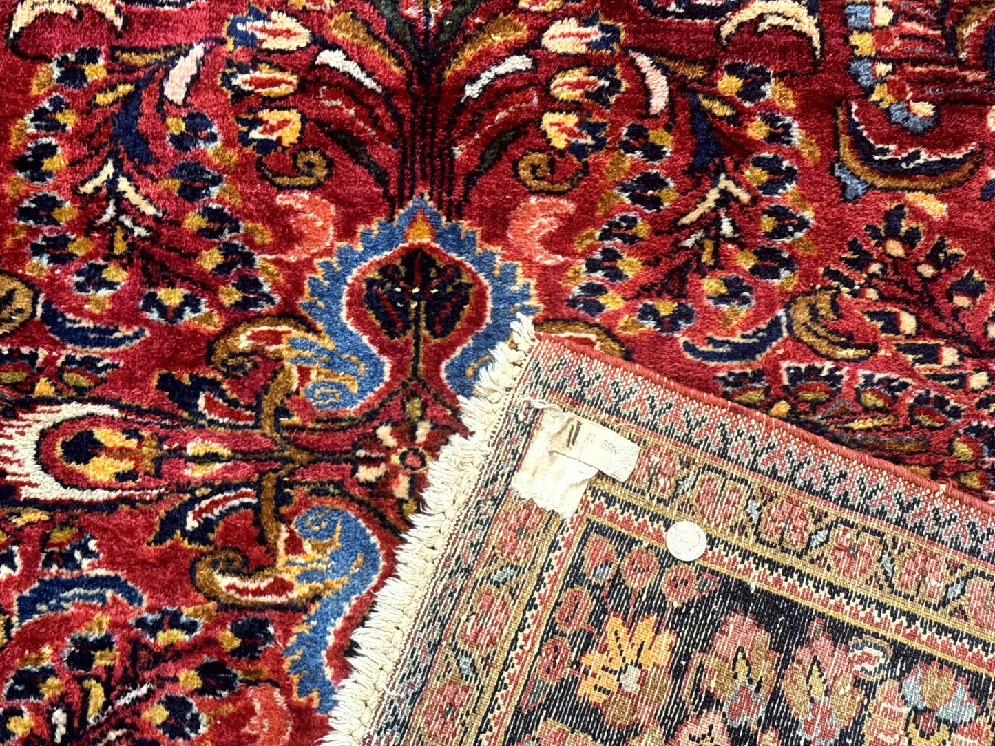 Persian Lilihan Rug 5x6, Red, Floral, Antique Persian Carpet