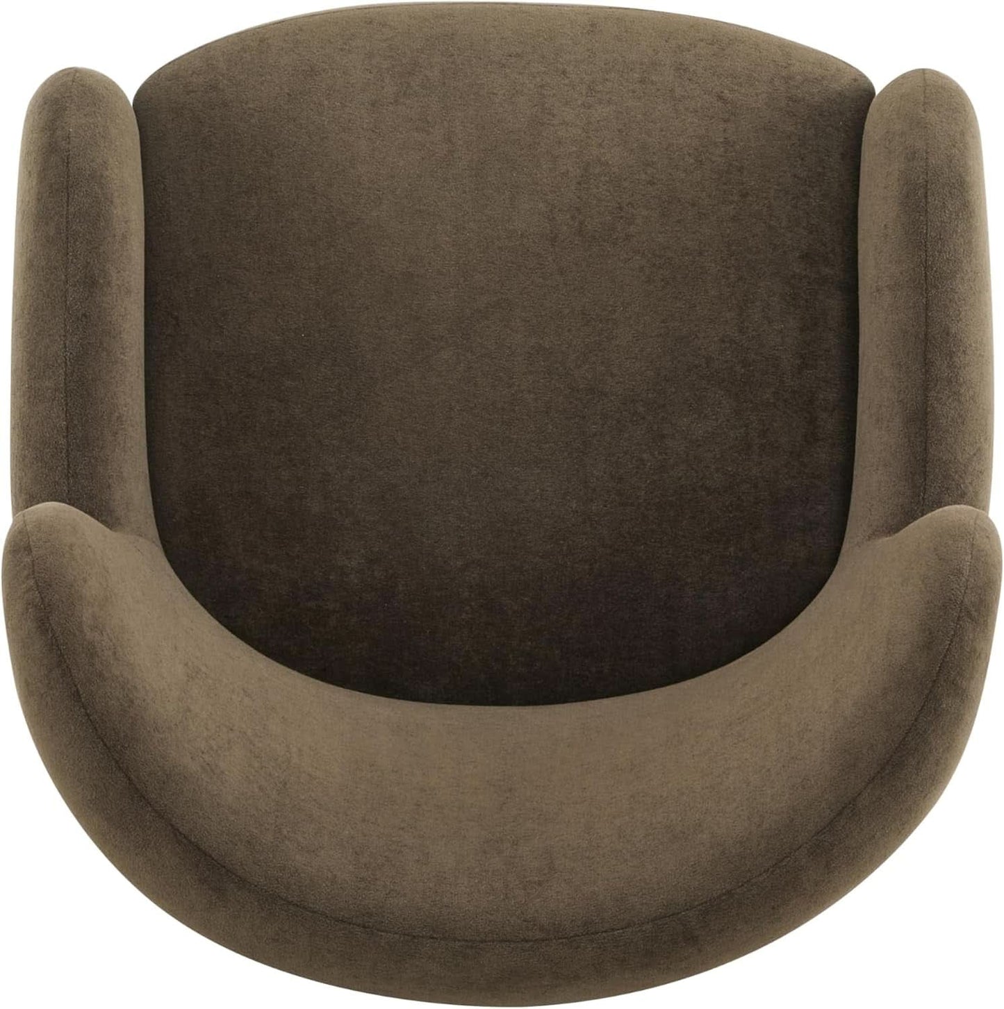 Brown Velvet Wingback Chair With Contoured Backrest