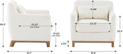 Luxurious Sherpa Oversized Accent Chair Camel Plush