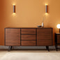Solid Acacia 60 Inch Modern Sideboard Buffet With Wine Rack