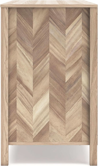Mid-Century Modern 6 Drawer Dresser With Chevron Pattern