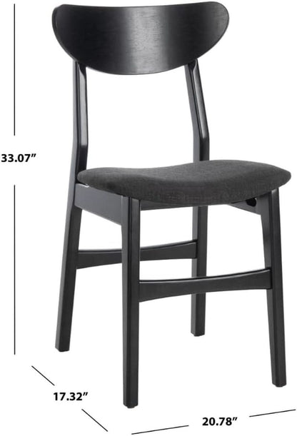 Home Lucca Retro Black Cushion Dining Chair Set Of 2 Wood