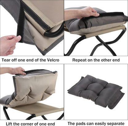15 Inch Foldable Foot Stool Ottoman Charcoal Gray Washable