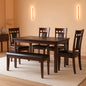 Brown Contemporary Engineered Wood Dining Table Set