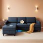 Blue Sectional Sofa With Reversible Chaise And Ottoman