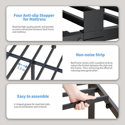 Premium King Size Metal Bed Frame With Under Bed Storage