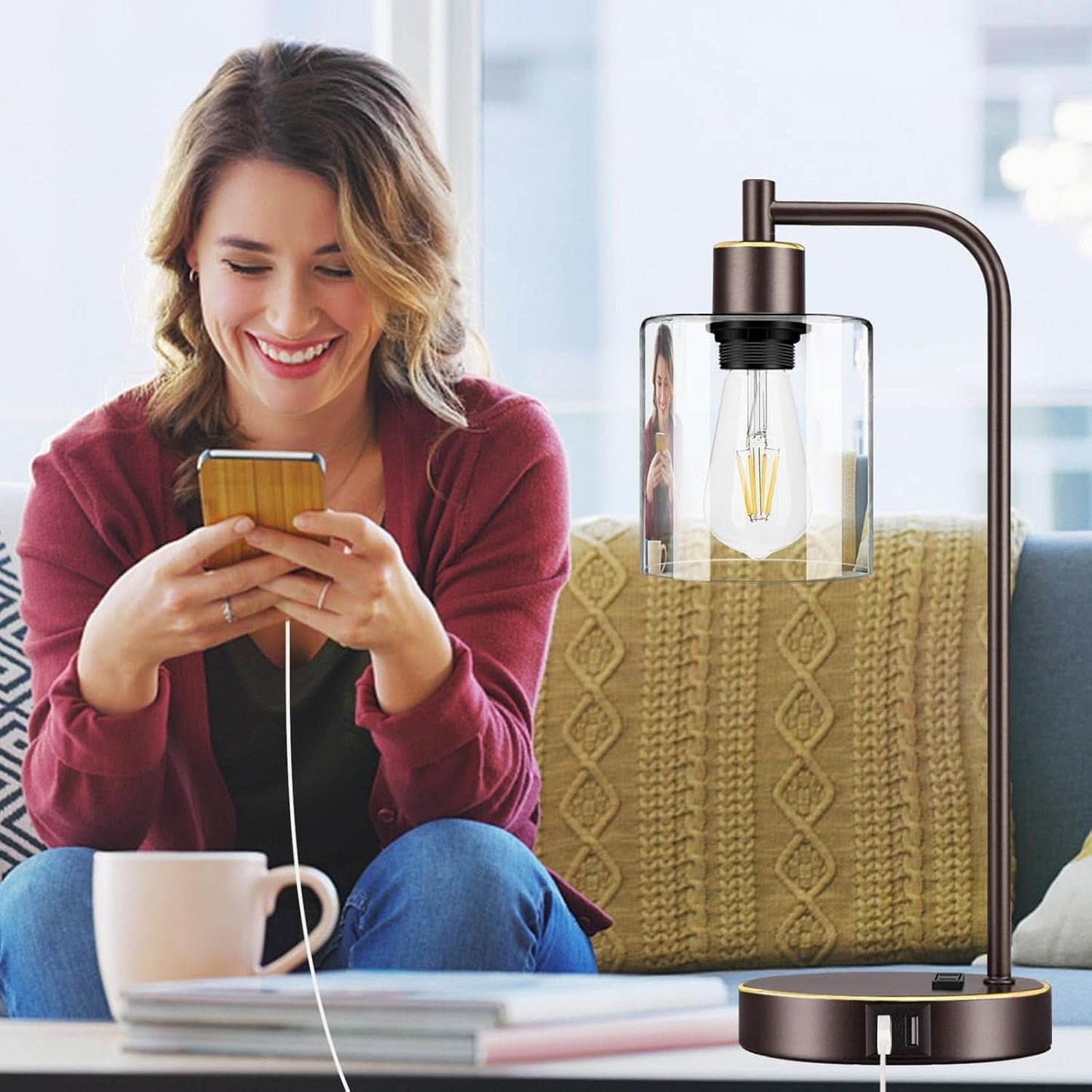 Industrial Touch Table Lamps Set Of 2 Oil Rubbed Bronze